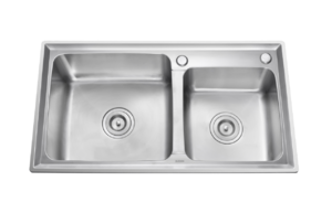 SUS304 Double Bowls Sinks 7742cm